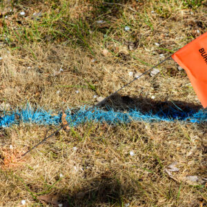 Buried,Cable,Flag,Sign,On,Steel,Rod,And,Colored,Cable